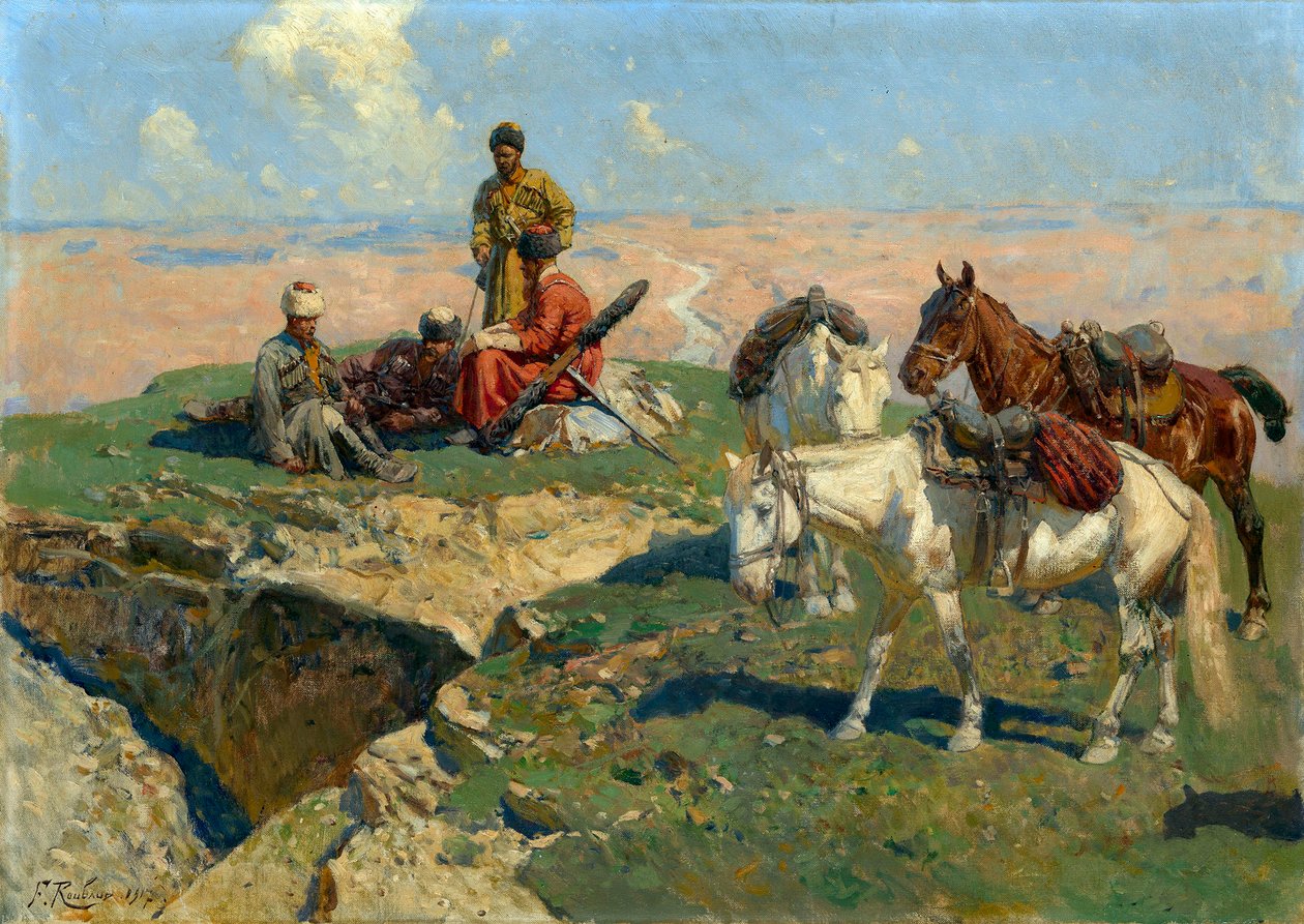 Die Rast der Krieger des Kaukasus von Franz Roubaud