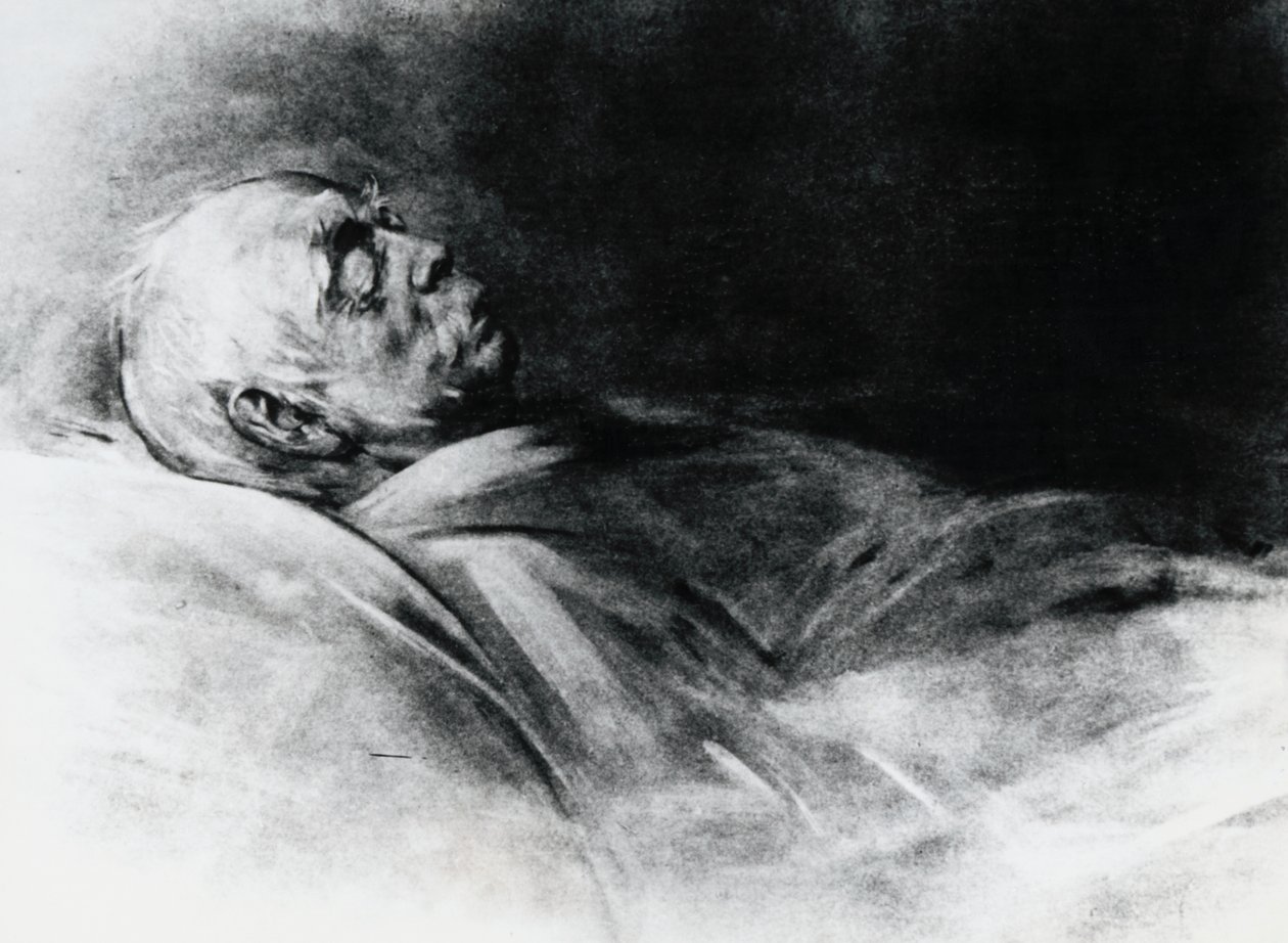 Otto von Bismarck (1815-1898) auf seinem Sterbebett von Franz Seraph von Lenbach