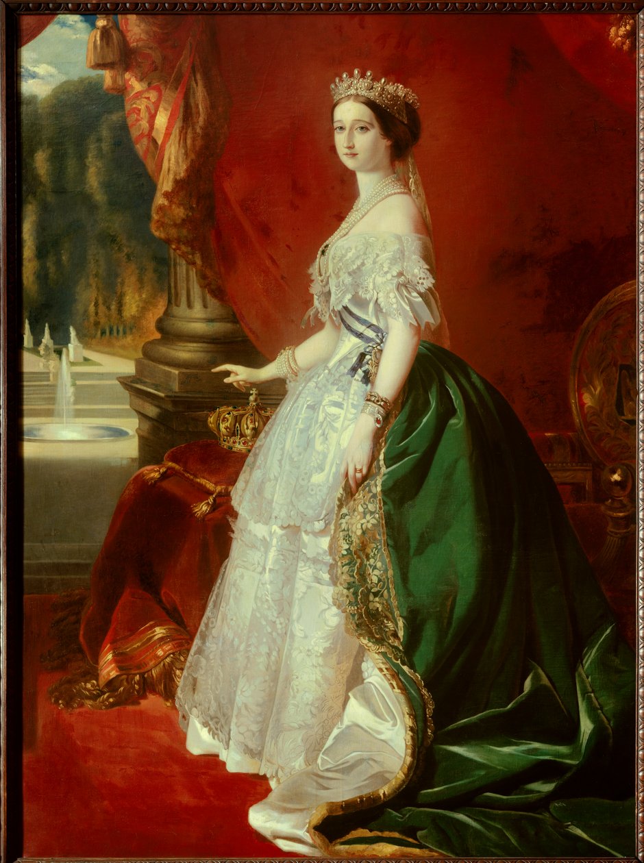 Ganzkörperporträt der Kaiserin Eugenie (1826-1920) im Hofkleid. Gemälde von Frans Xaver Winterhalter (1806-1873) 19. Jahrhundert von Franz Xaver  Winterhalter (after)