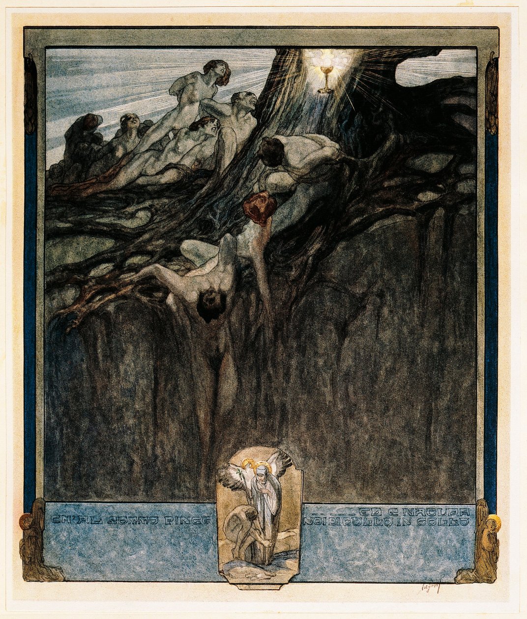 Österreich, Wien, Illustration von Dante Alighieris Göttlicher Komödie (Himmel, Gesang IV) von Franz von Bayros von Franz von (1866 1924) Bayros