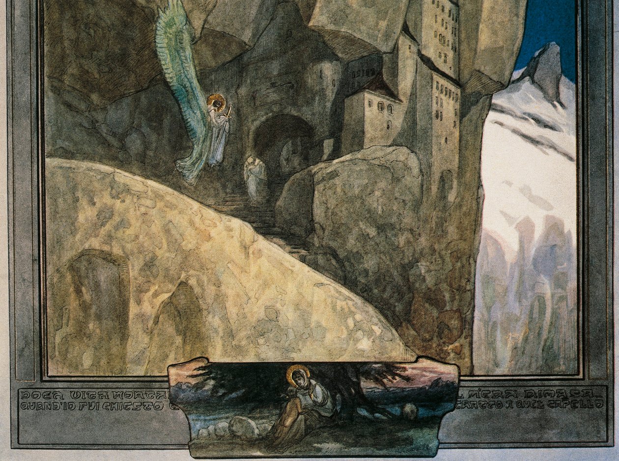 Österreich, Wien, Illustration von Dante Alighieris Göttlicher Komödie (Himmel, Gesang XXI) von Franz von Bayros, Detail von Franz von (1866 1924) Bayros