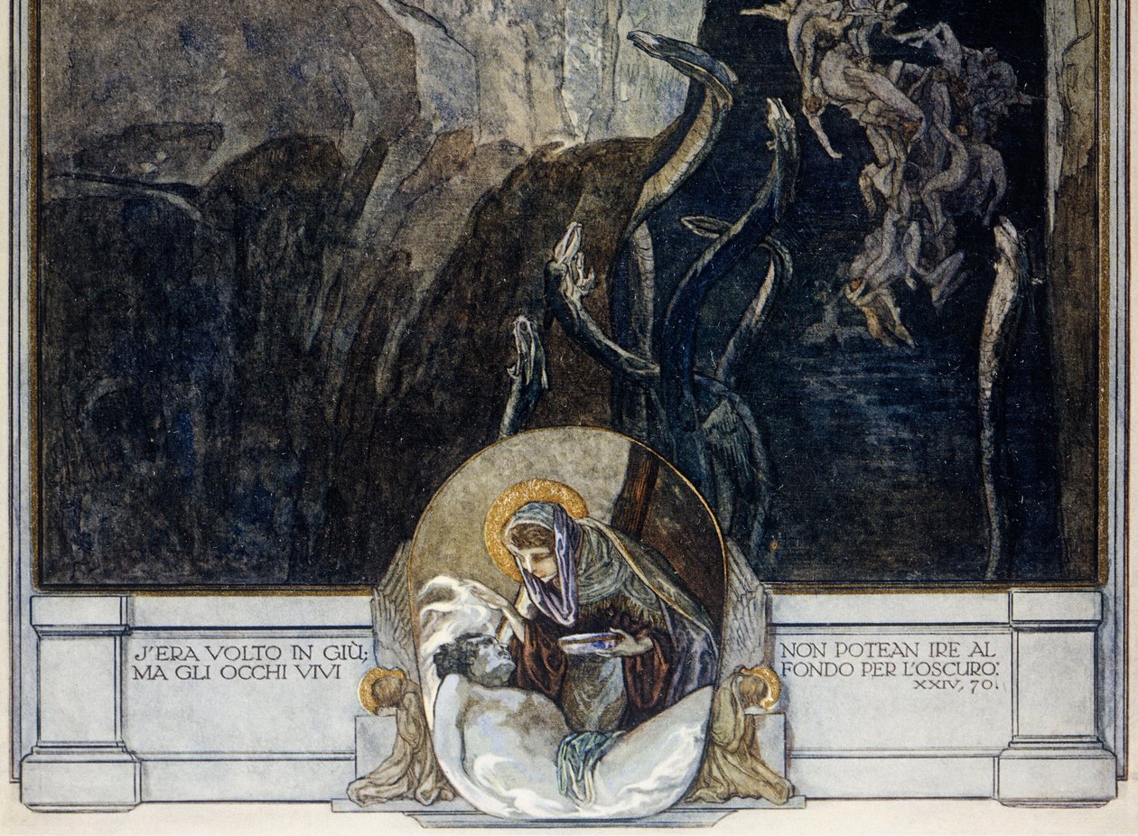 Österreich, Wien, Illustration von Dante Alighieris Göttlicher Komödie (Hölle, Gesang XXIV) von Franz von Bayros (Detail) von Franz von (1866 1924) Bayros