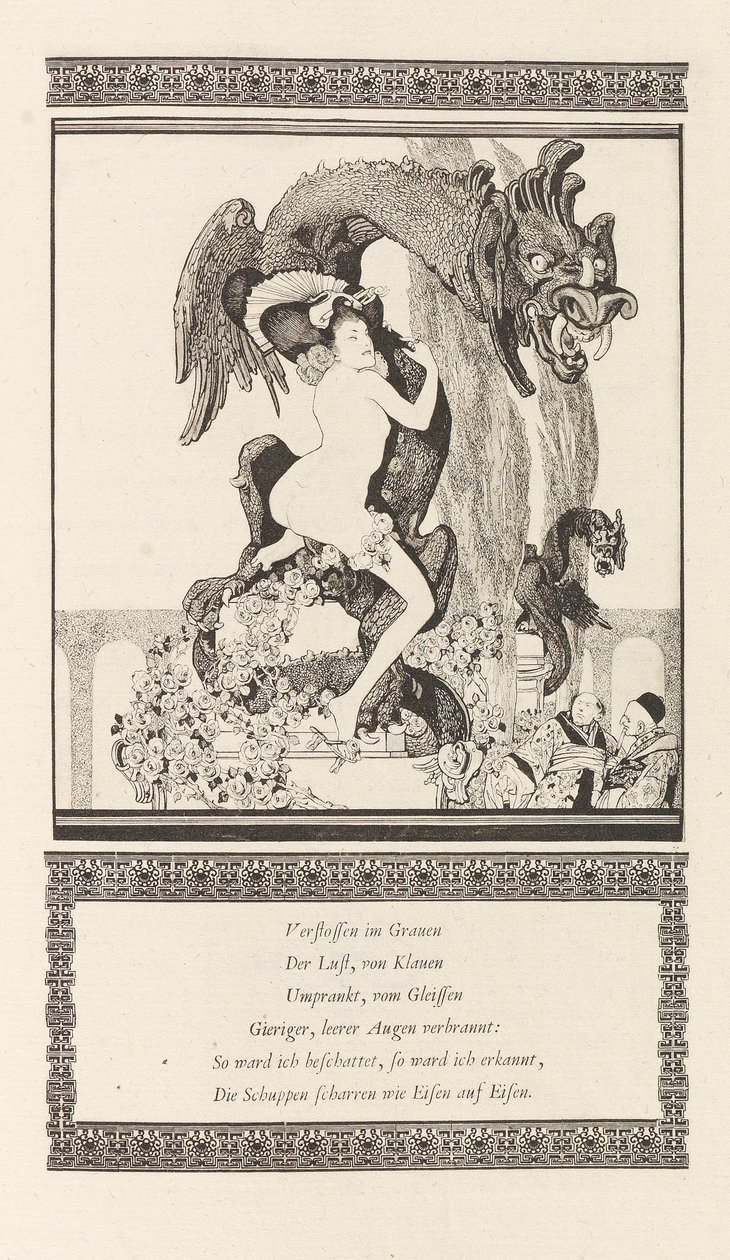 Illustration für Das schöne Mädchen von Pao von Otto Julius Bierbaum, 1909-1910 von Franz von Bayros