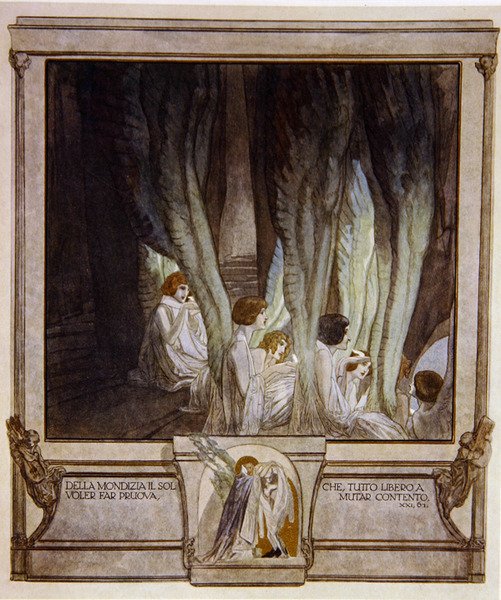 Illustration aus Dantes Göttlicher Komödie, Fegefeuer, Gesang XXI: 62, 1921 von Franz von Bayros