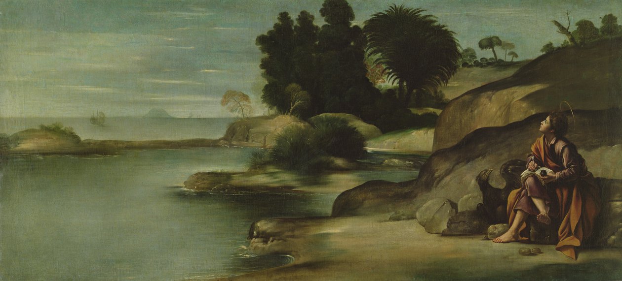 St. Johannes der Evangelist in einer Landschaft von Juan Bautista Maíno