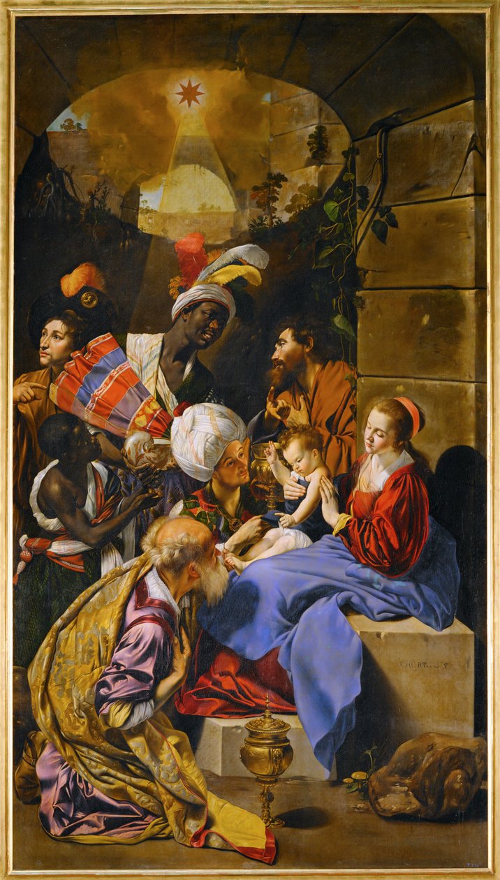 Die Anbetung der Heiligen Drei Könige von Fray Juan Batista Maino or Mayno