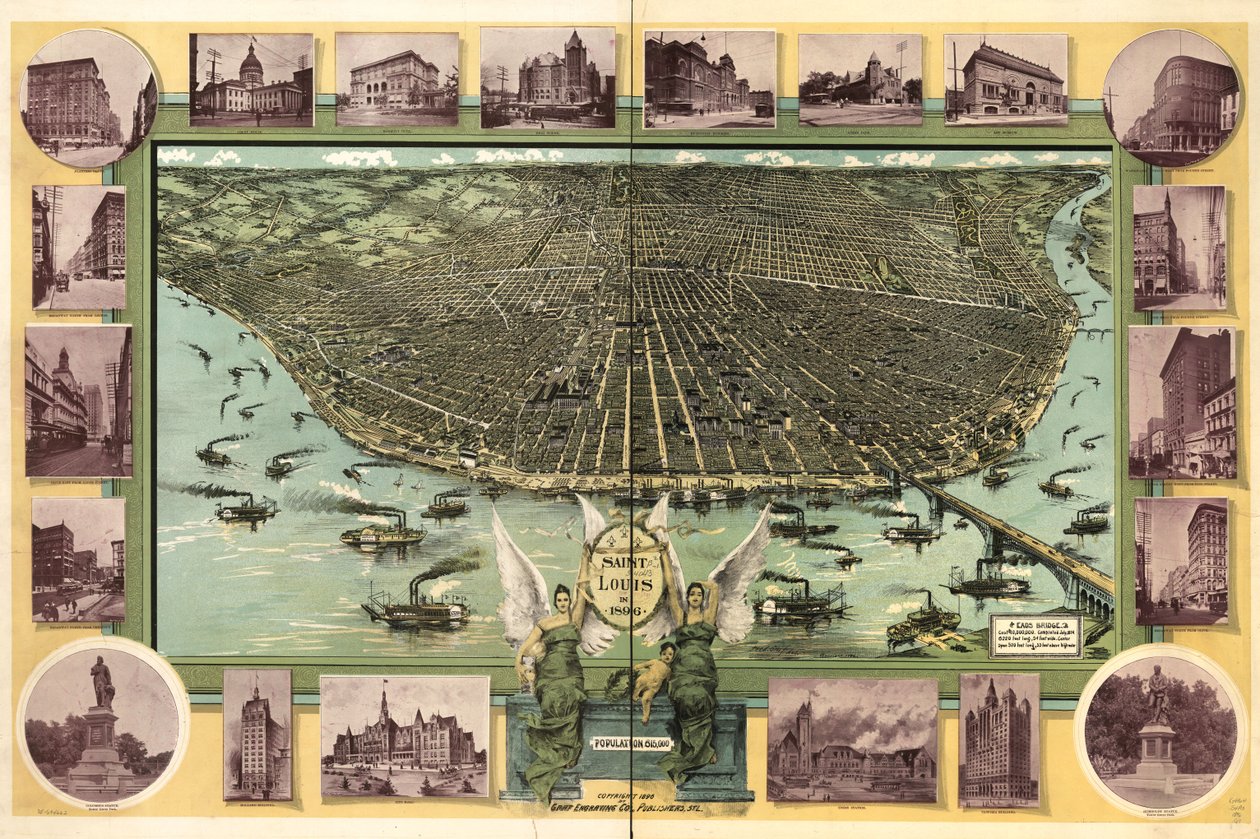 Saint Louis im Jahr 1896 von Fred; Fred Graf Engraving Co. Graf