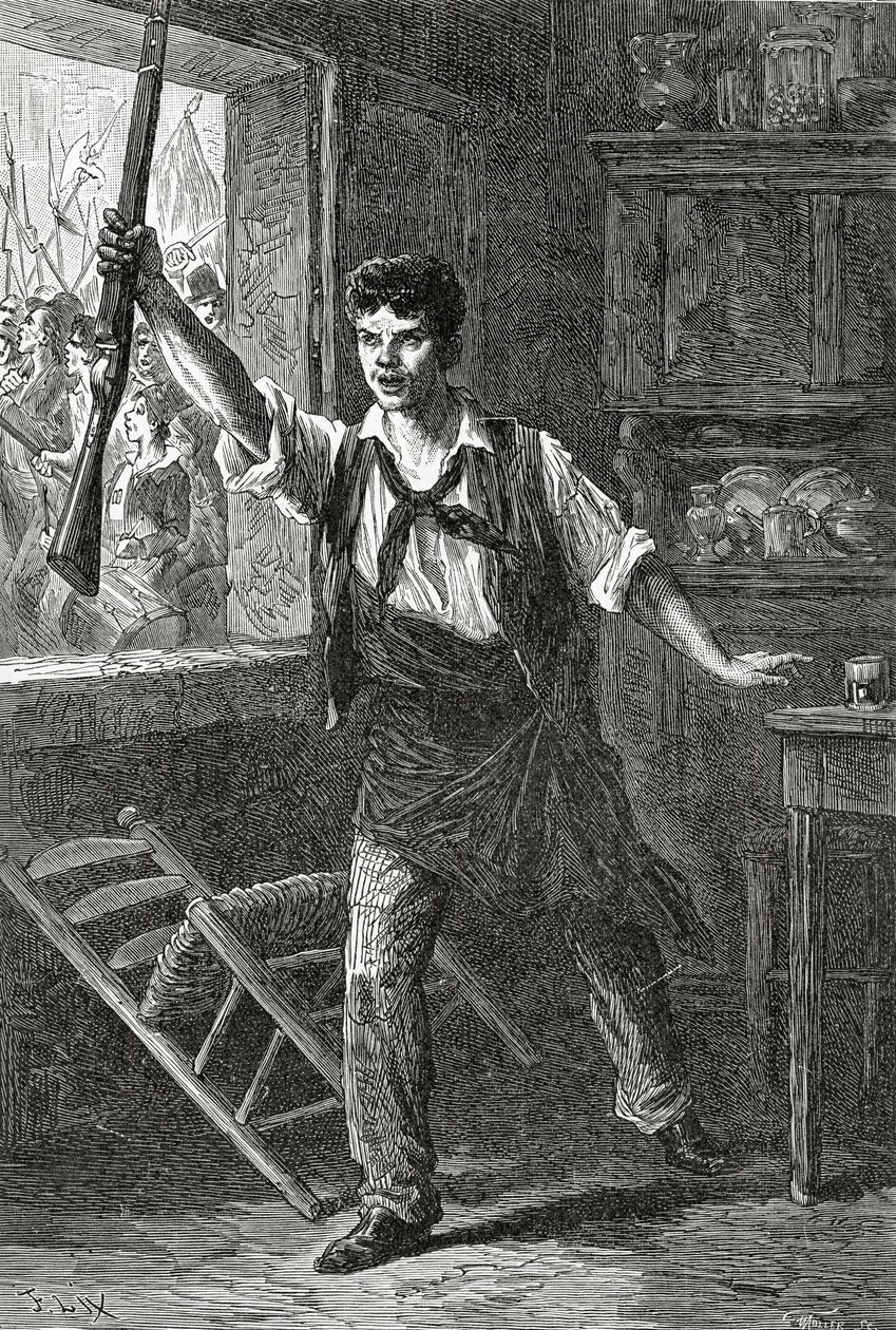 Le Parisien du Faubourg, 19. Jahrhundert (bw Gravur) von Frederic Theodore Lix
