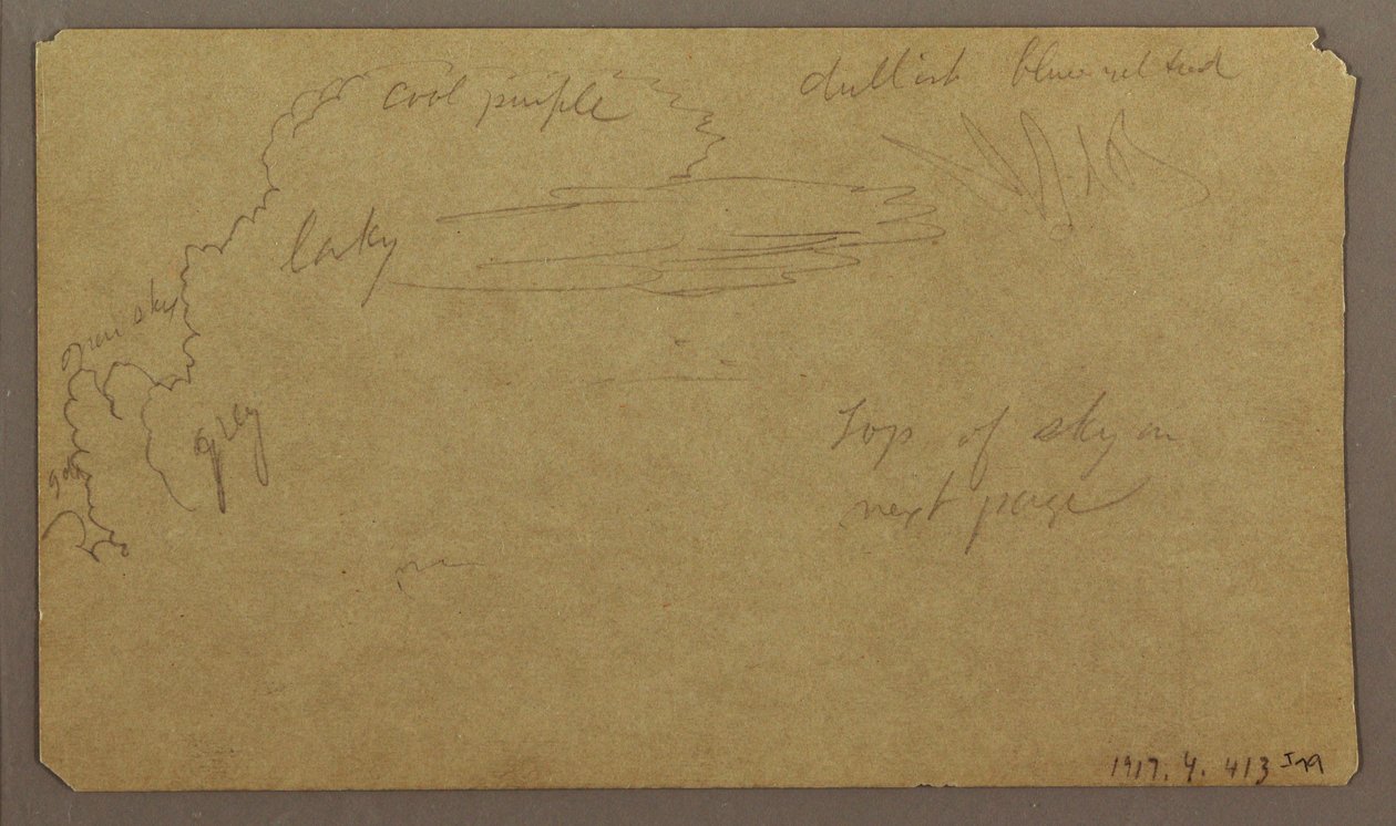 Zeichnung, Botanische Skizzen; Rückseite: Wolken, Juli 1865 von Frederic Edwin Church