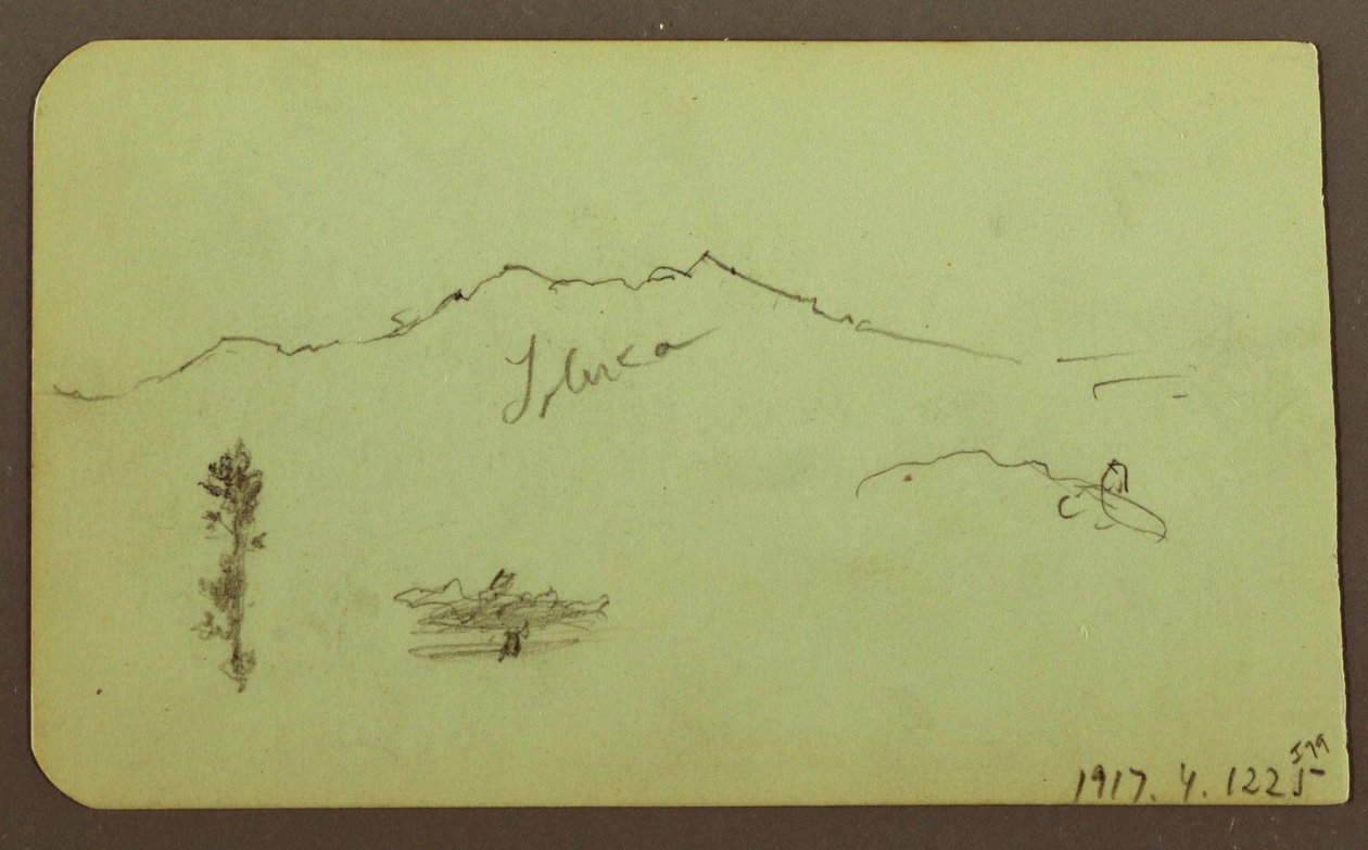 Kirche; Verso: Berglandschaft, "Taluca", 1883 von Frederic Edwin Church