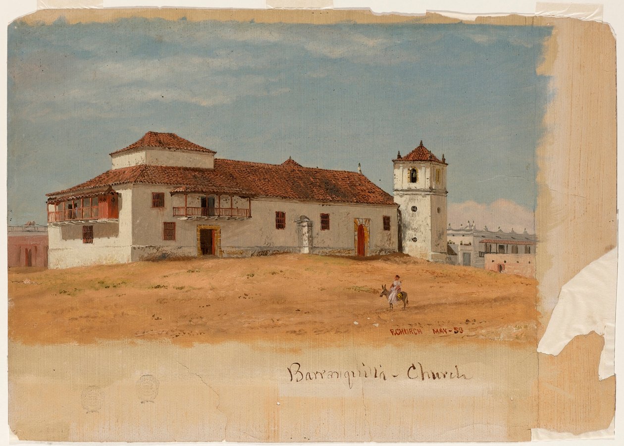 Kirche in Barranquilla, Kolumbien, Mai 1853 von Frederic Edwin Church