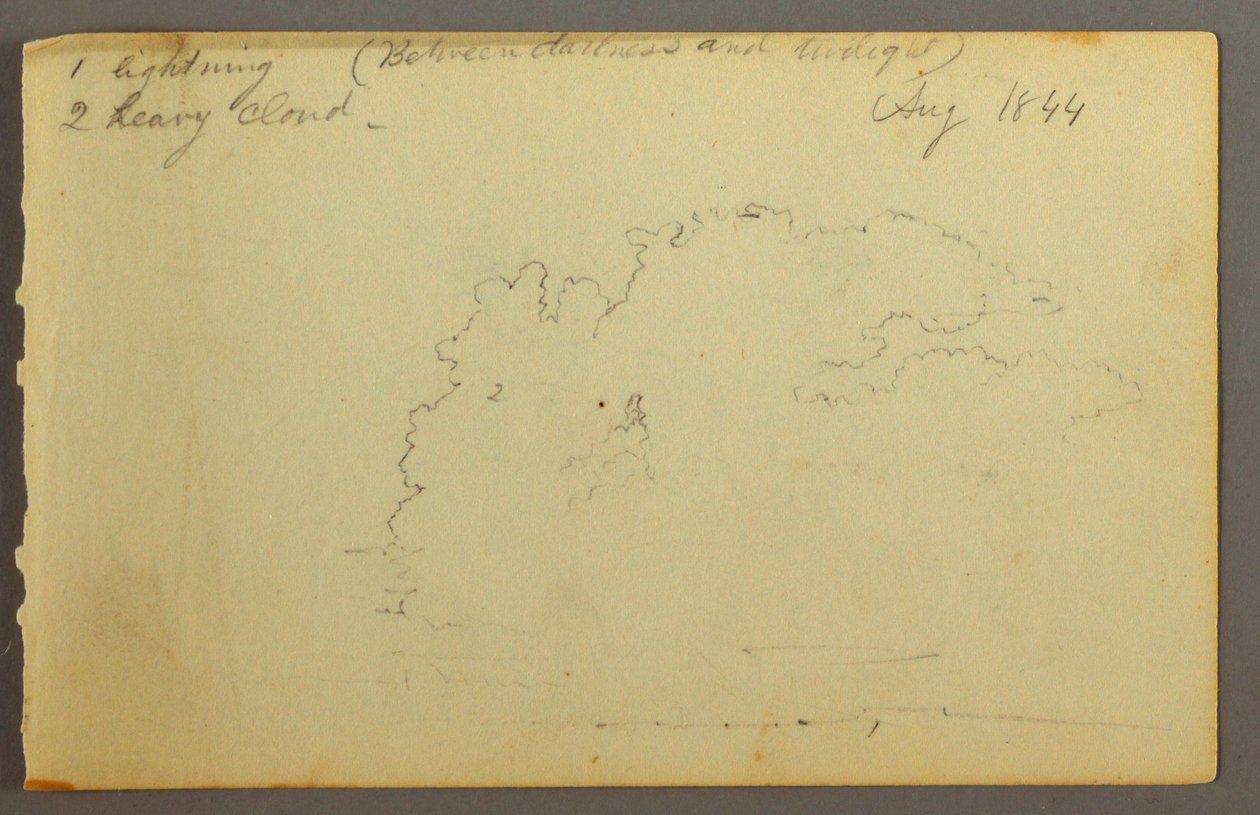 Zeichnung, Wolkenstudie, 1844 von Frederic Edwin Church