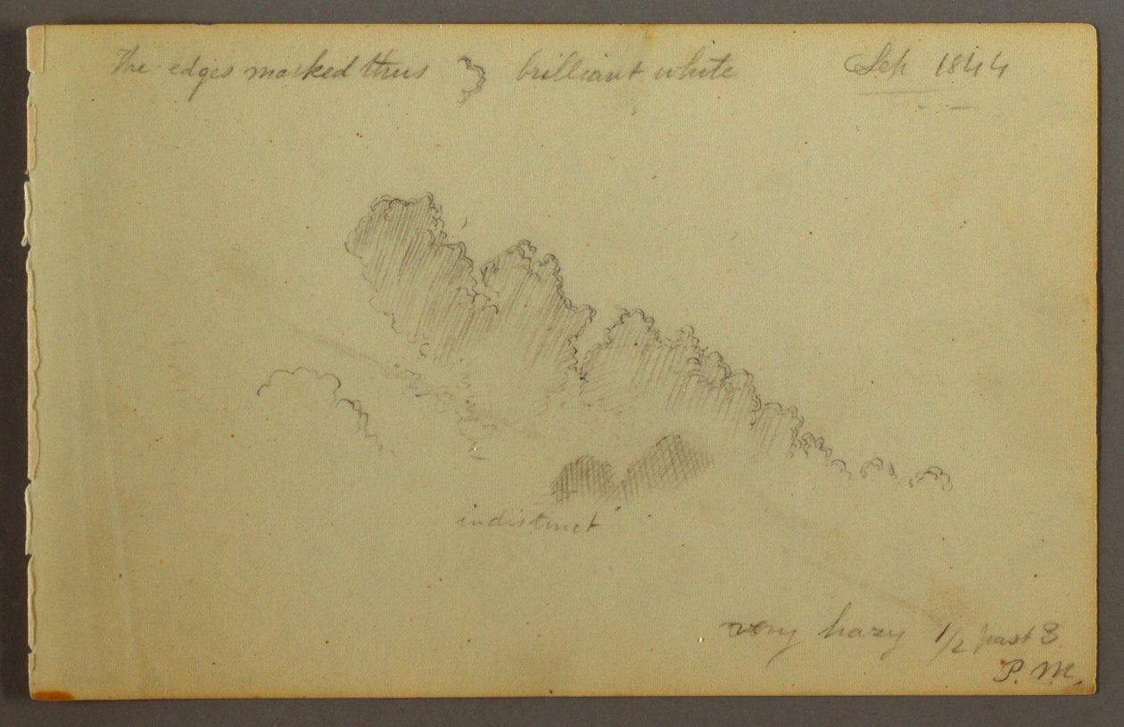 Zeichnung, Wolkenstudie, 1844 von Frederic Edwin Church