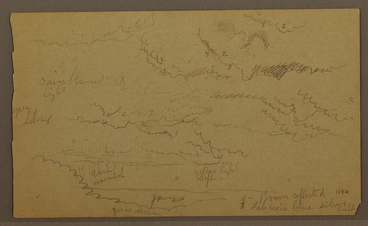 Wolkenstudie, möglicherweise 1860 von Frederic Edwin Church