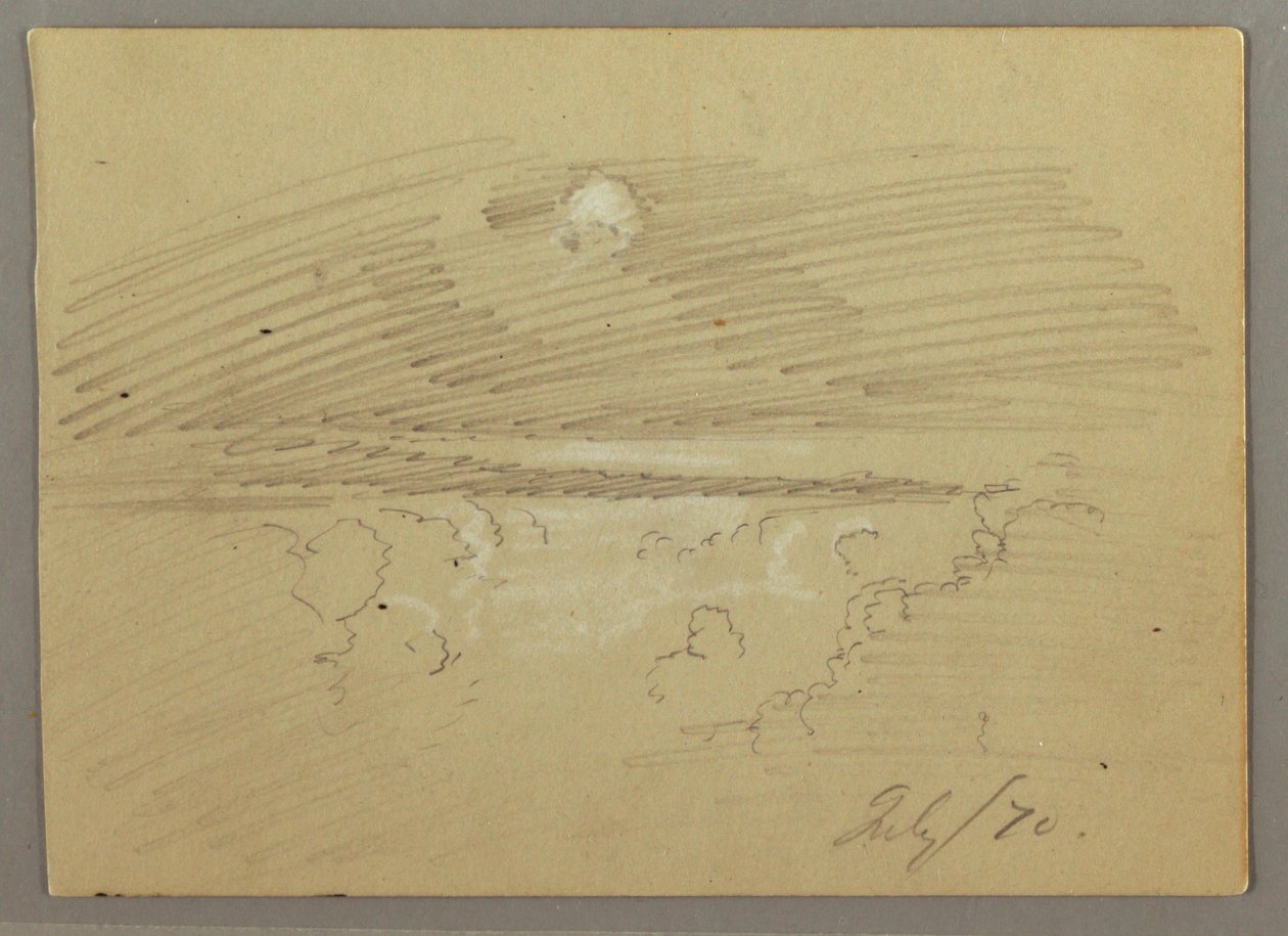 Bewölkter Himmel, Juli 1870 von Frederic Edwin Church
