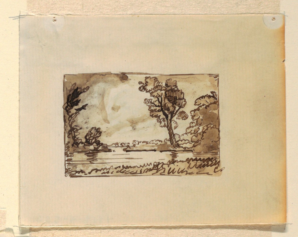Zeichnung, Imaginäre Landschaft mit, ca. 1870–73 von Frederic Edwin Church