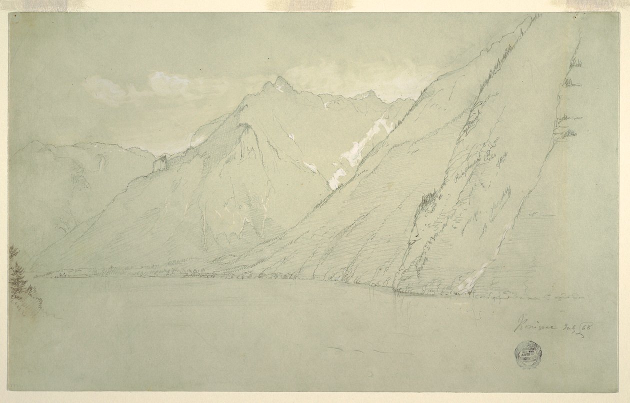 Königssee vom Falkenstein, Juli 1868 von Frederic Edwin Church
