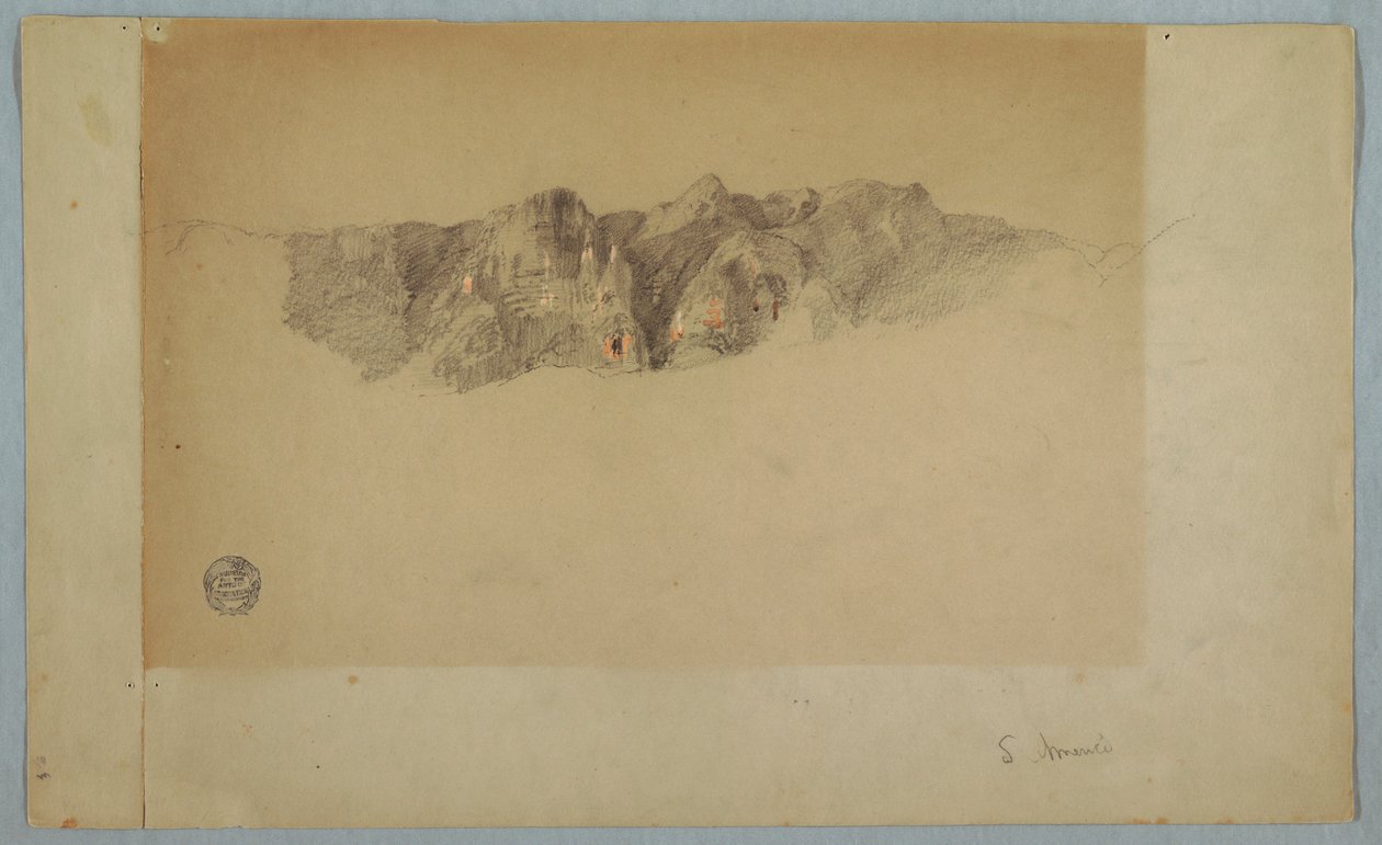 Teil einer zerklüfteten Bergkette, wahrscheinlich Ecuador oder Kolumbien, 1853 oder 1857 von Frederic Edwin Church