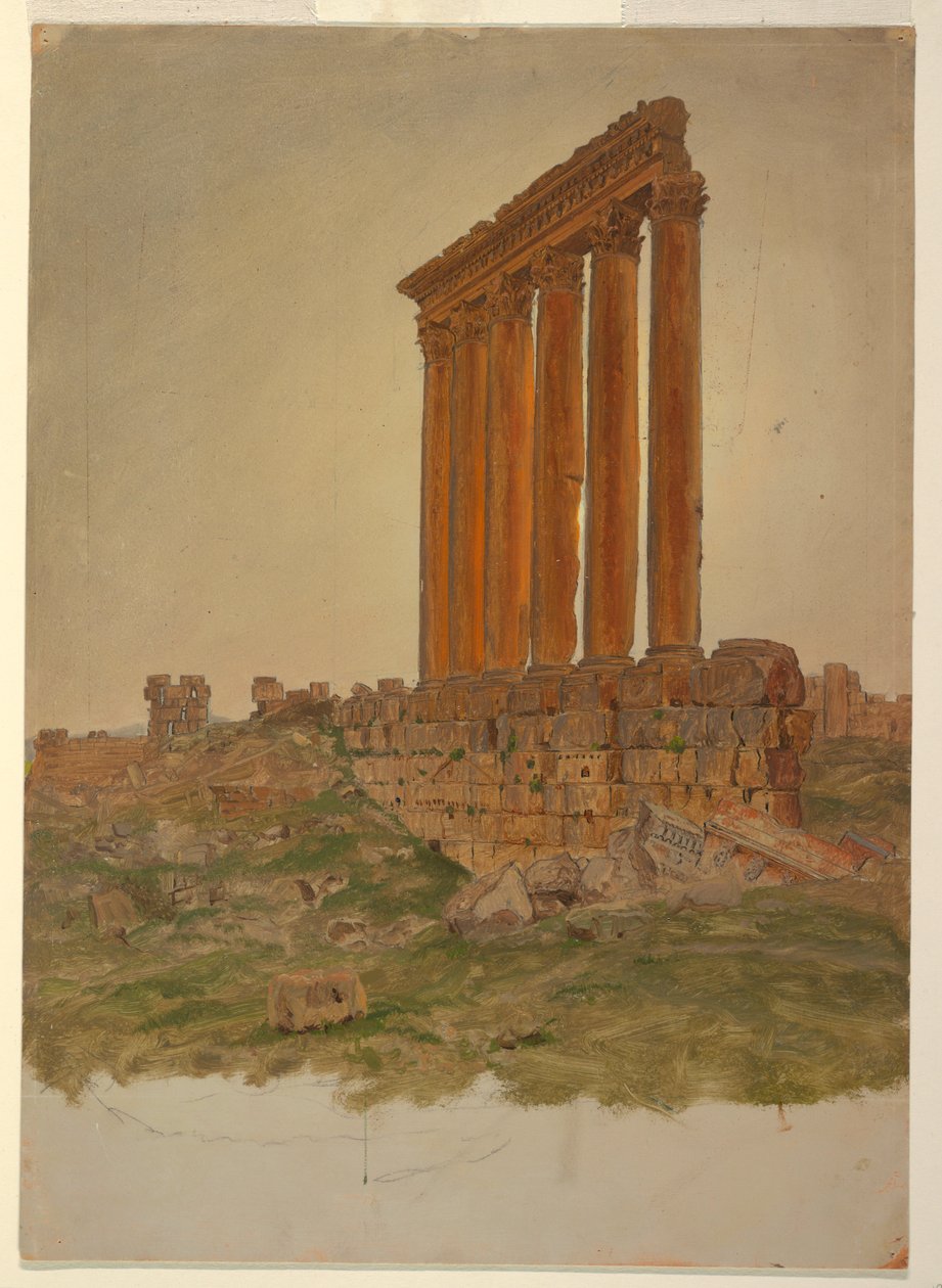 Ruinen des Zeus-Tempels, Baalbek, Mai 1868 von Frederic Edwin Church