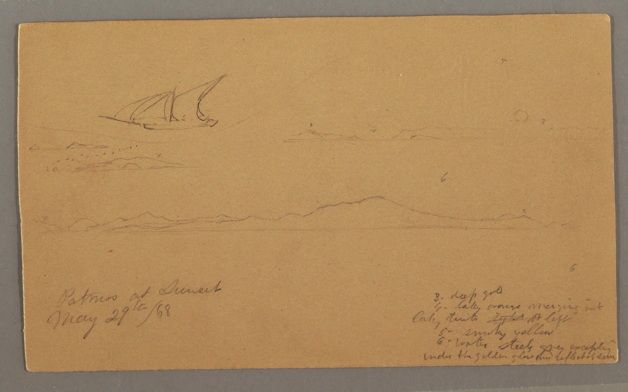 Segelschiff, Gebirgsküste, Inseln, 29. Mai 1868 von Frederic Edwin Church