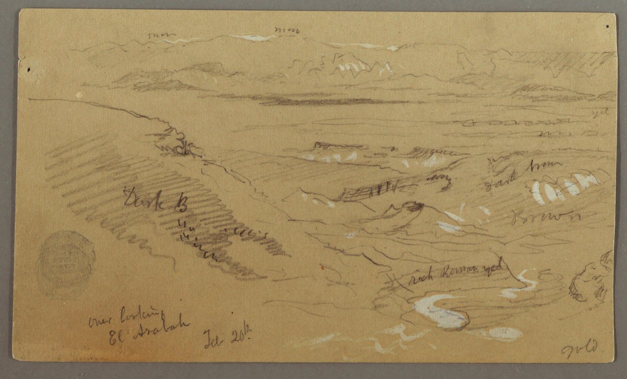Blick über Wady el-Arabah, 20. Februar, möglicherweise 1868 von Frederic Edwin Church