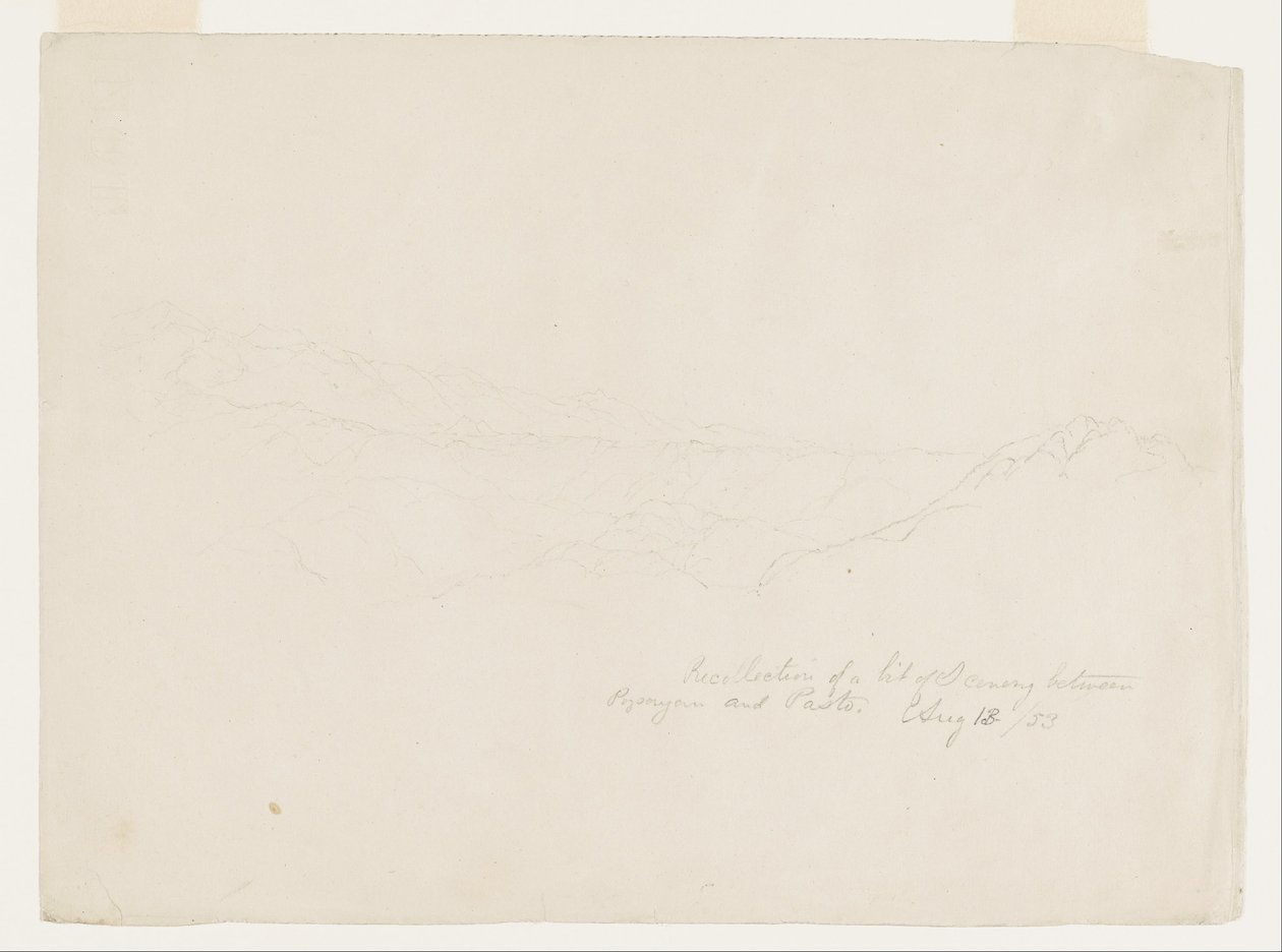 Gebirgige Landschaft zwischen Popyan und Pasto, Kolumbien von Frederic Edwin Church