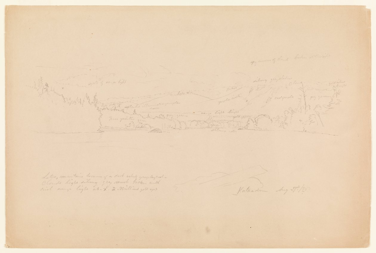 Ufer des Sees und Vorgebirge des Mount Katahdin von Frederic Edwin Church