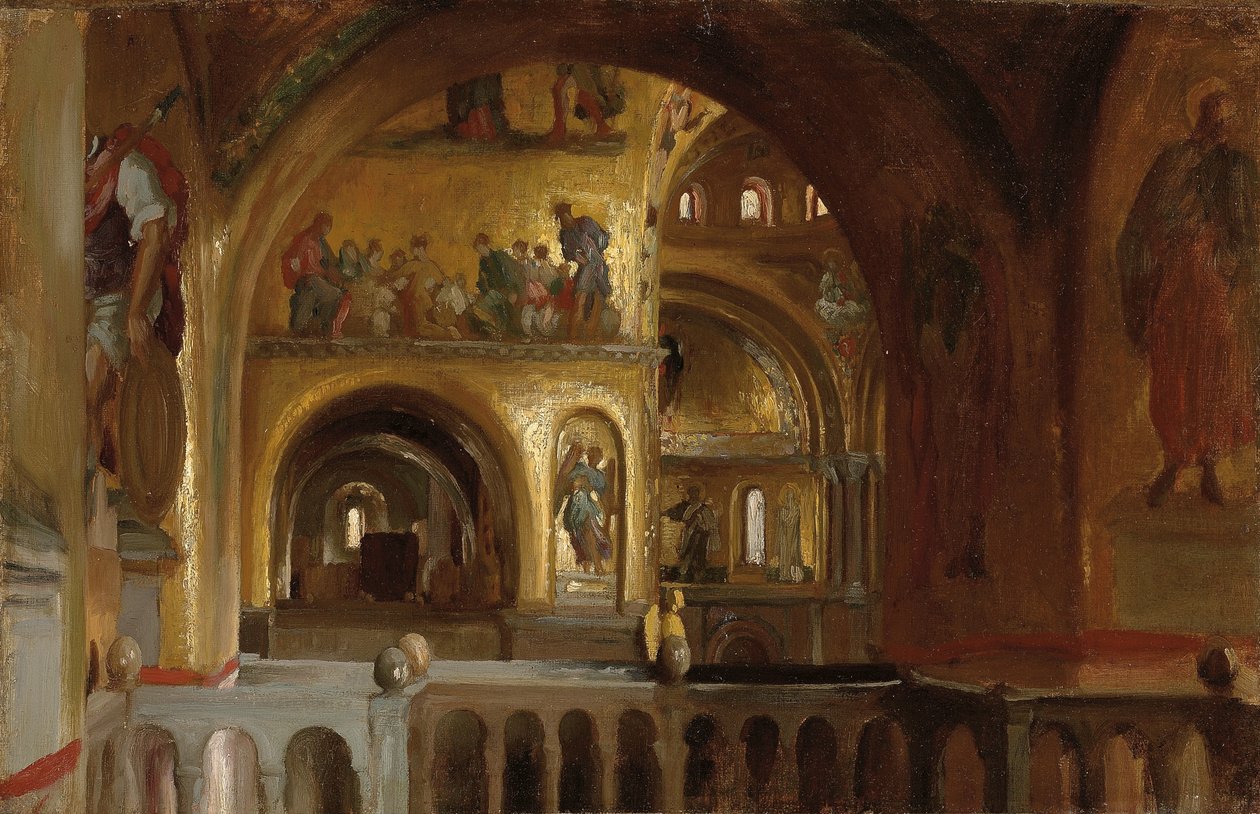 Das Innere der Markuskirche, Venedig von Frederic Leighton