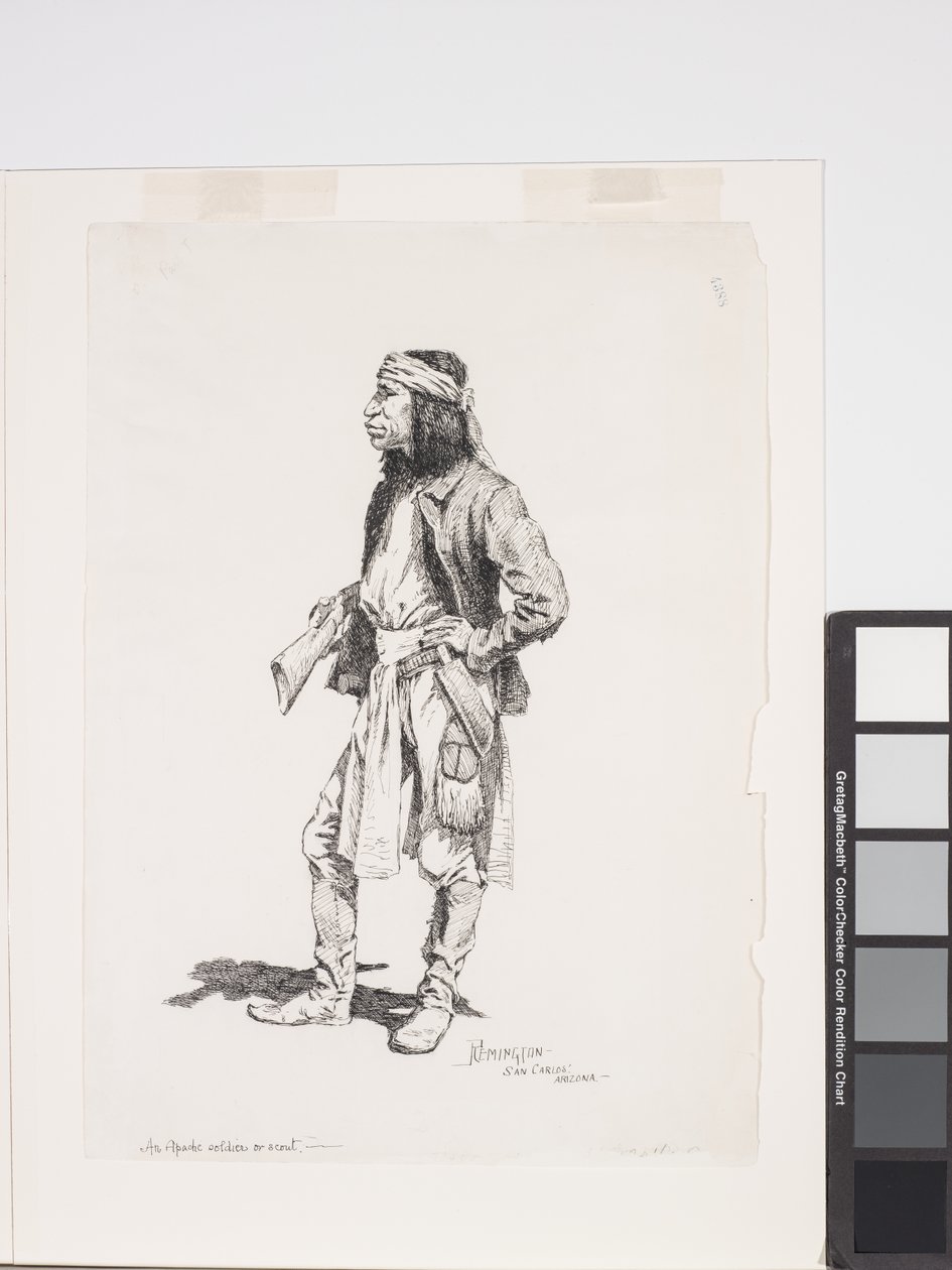 Ein Apache-Soldat oder Späher von Frederic Remington