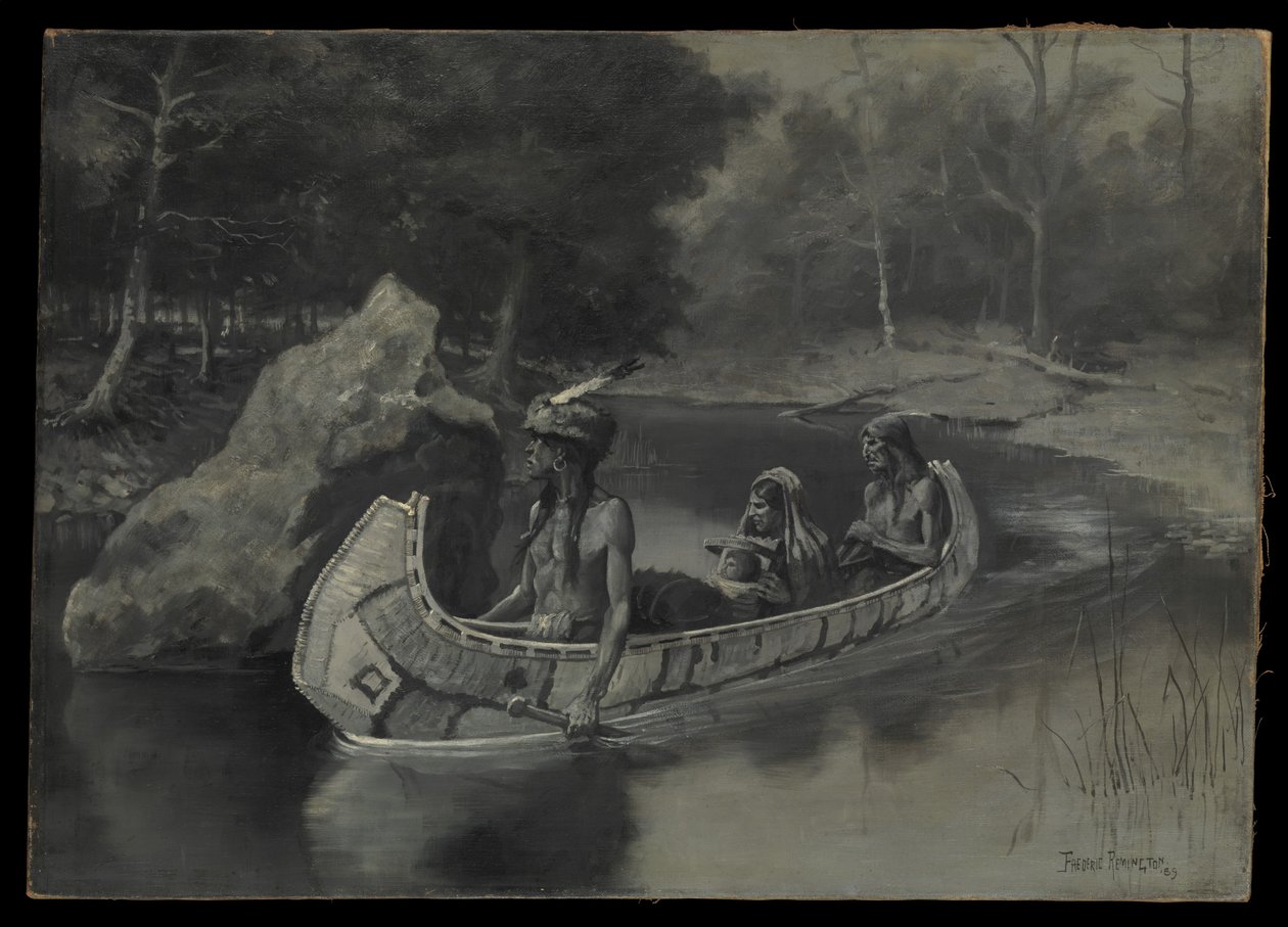 Warfen es direkt in den Fluss... Wo es im Sommer noch zu sehen ist von Frederic Remington