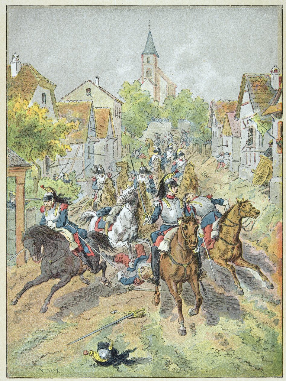 Angriff der französischen Kürassiere während der Schlacht von Reichshoffen, 6. August von Frederic Theodore Lix