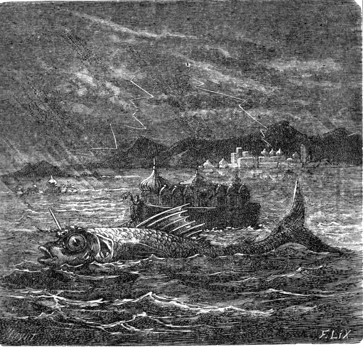Der Riesenfisch der universellen Flut nach den Hindus von Frederic Theodore Lix