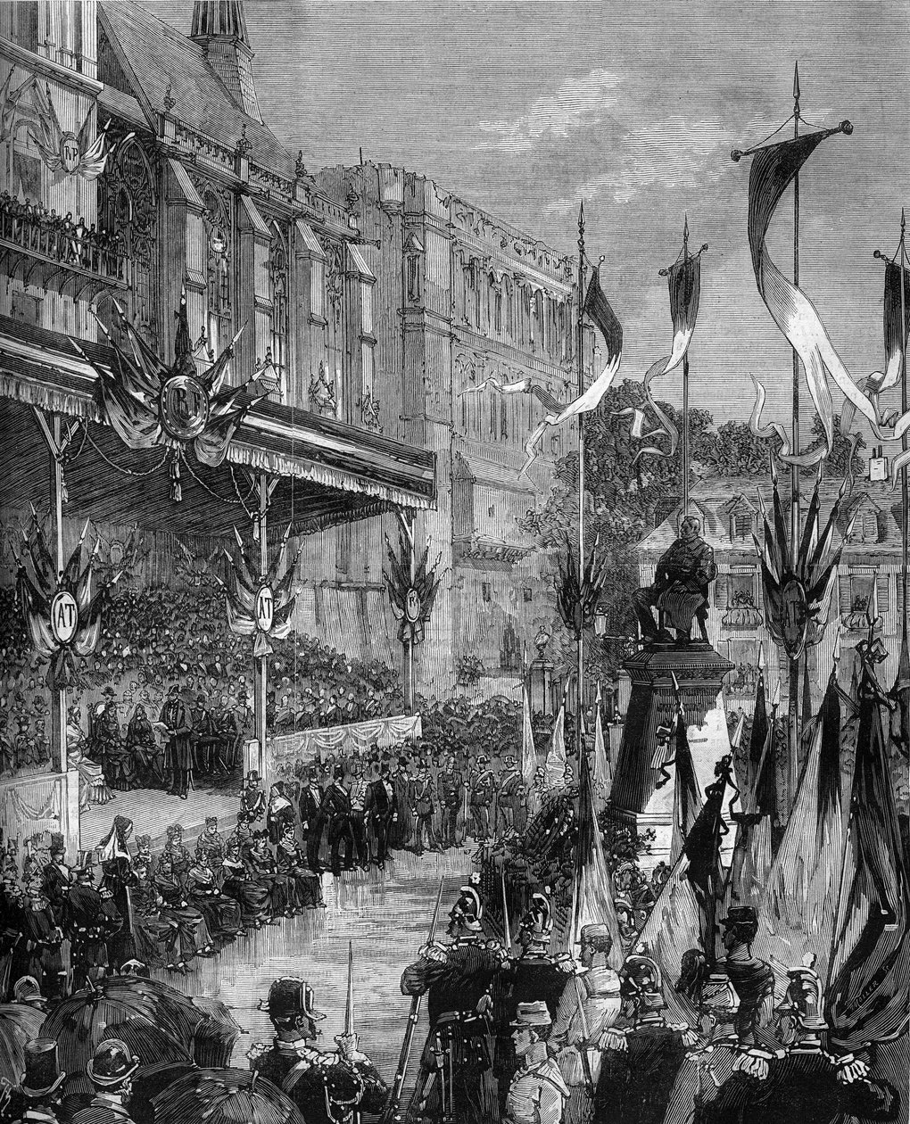 Einweihung der Statue von Adolphe Thiers (1797-1877) auf dem Place Thiers in Saint-Germain-en-Laye, 19. September von Frederic de Haenen