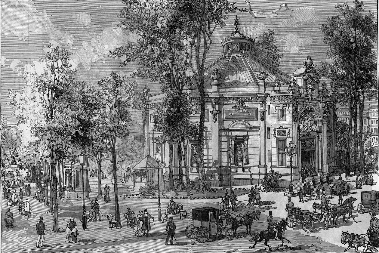 Ansicht des Panorama Marigny Theaters während des Baus durch Charles Garnier (1825-1895) in Paris von Frederic de Haenen