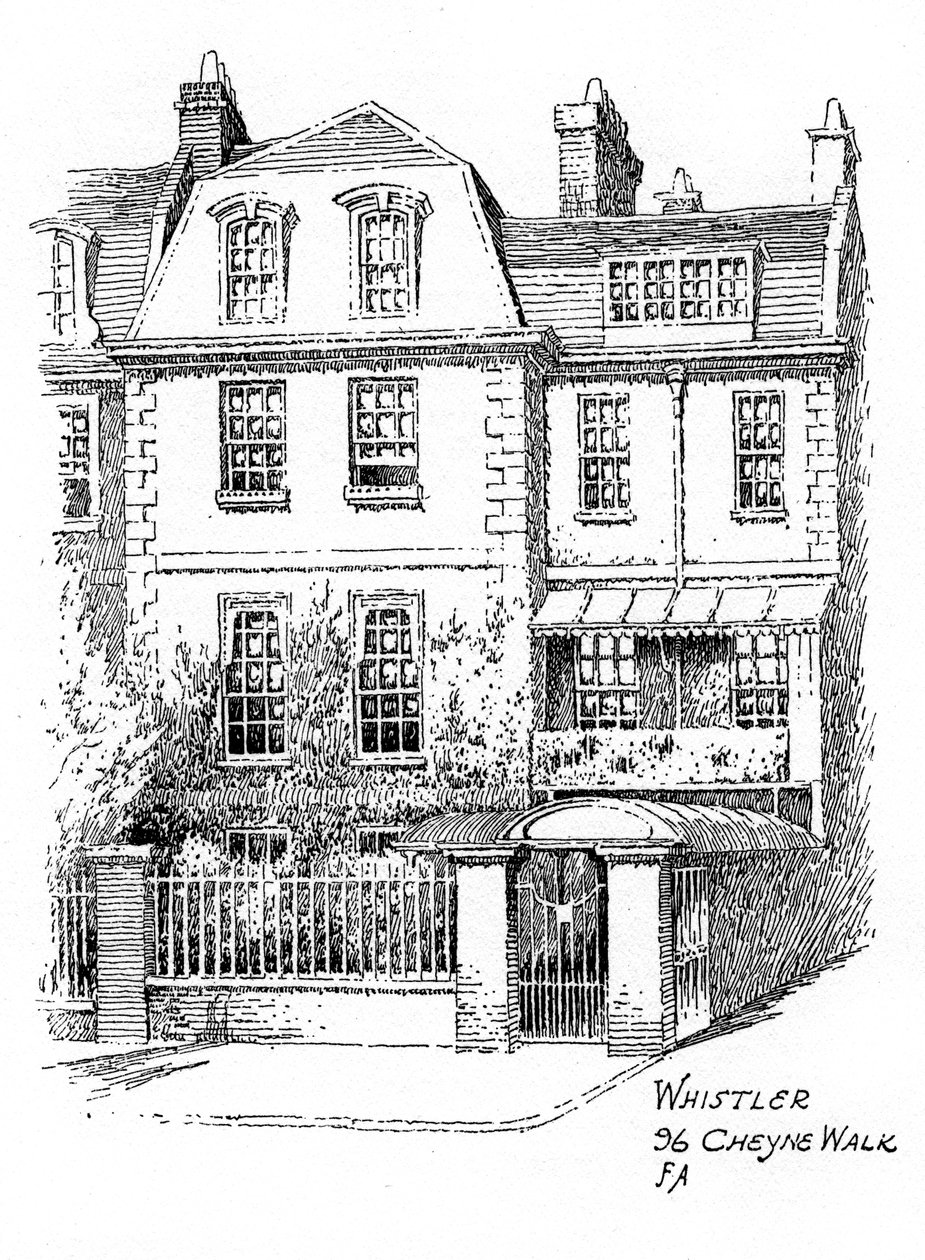 Whistlers Haus, 96 Cheyne Walk, Chelsea, London, 1912 von Frederick Adcock