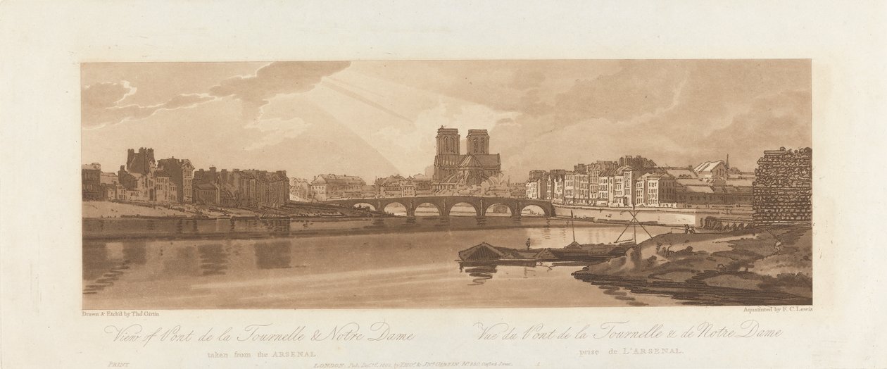 Ansicht der Pont de la Tournelle und Notre Dame, vom Arsenal aus gesehen 1802 von Frederick Christian Lewis the Elder