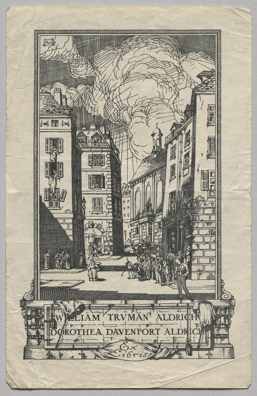 Exlibris: William Truman Aldrich und Dorthea Davenport Aldrich von Frederick Garrison Hall