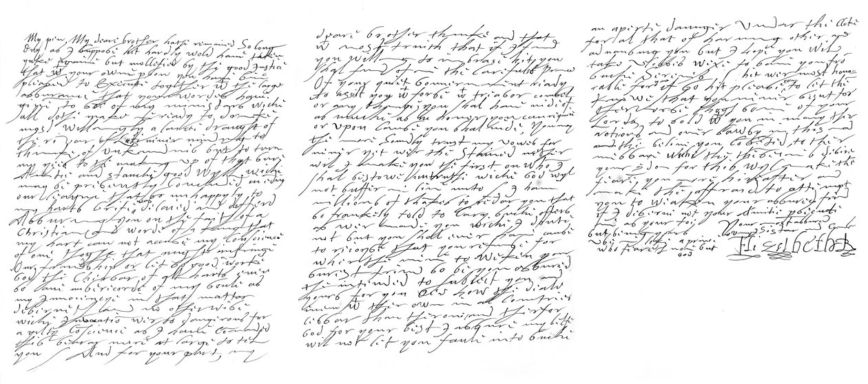 Brief von Elizabeth I., Königin von England, an James VI. von Schottland, um 1588 von Frederick George Netherclift
