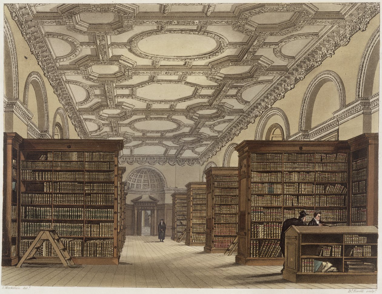 Innenansicht der öffentlichen Bibliothek, Cambridge, aus 