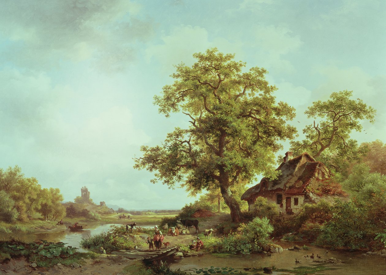Eine bewaldete Landschaft von Frederick Marianus Kruseman
