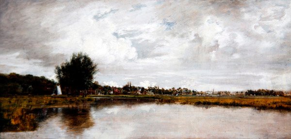 Der Fluss Yare bei Thorpe, nahe Norwich, ca. 1820-21 von Frederick Waters Watts