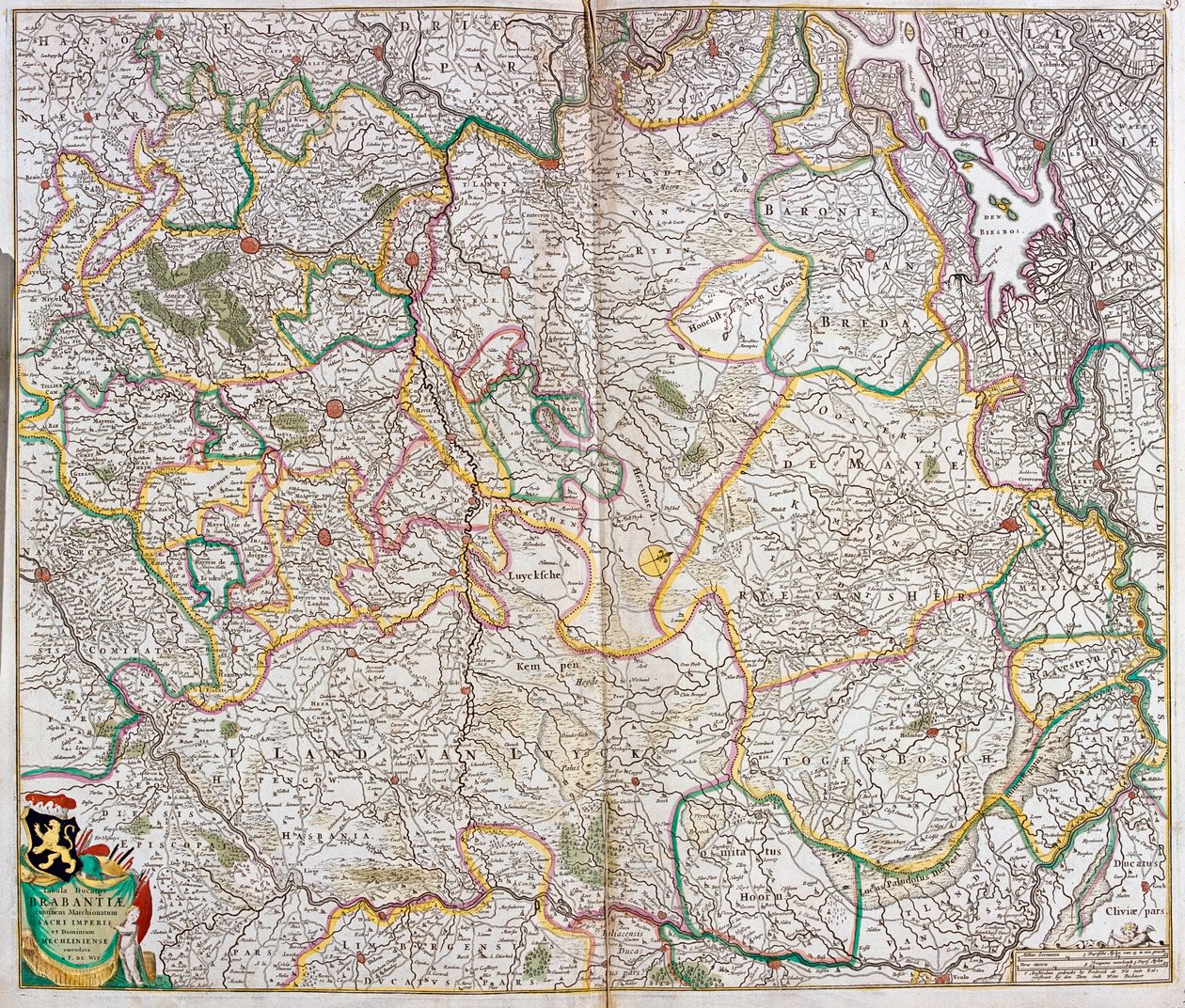 Karte des Herzogtums Brabant (Belgien, Niederlande) von Frederick de Wit