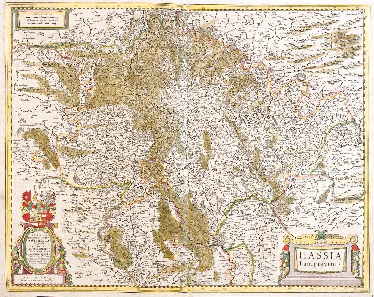 Karte der Landgrafschaft Hessen (Deutschland) von Frederick de Wit