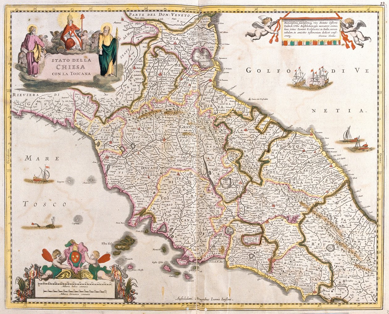 Karte der Kirchenstaaten in der Toskana (Italien) von Frederick de Wit