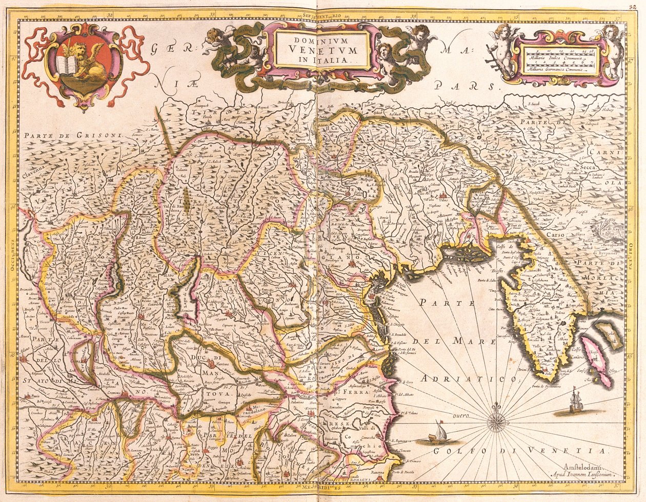 Karte der venezianischen Gebiete in Italien von Frederick de Wit