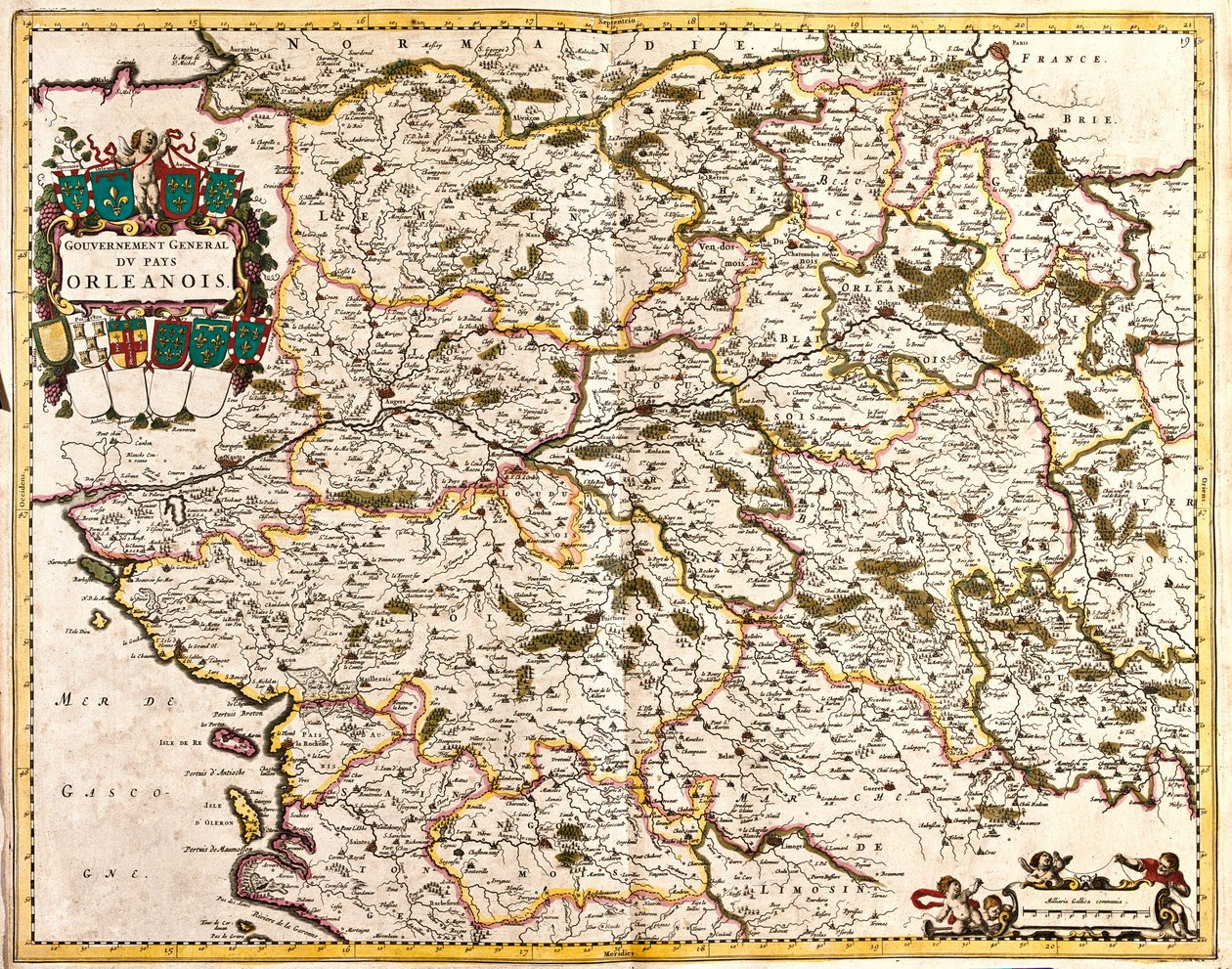 Karte der Generalregierung des Orléanais (Frankreich) von Frederick de Wit