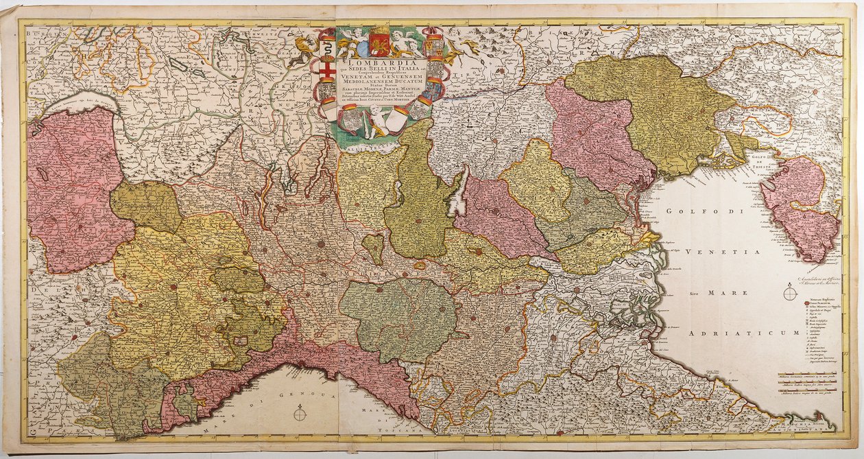 Norditalien. Karte von Frederik de Wit, Amsterdam, Kupferstich. 1705 von Frederick de Wit