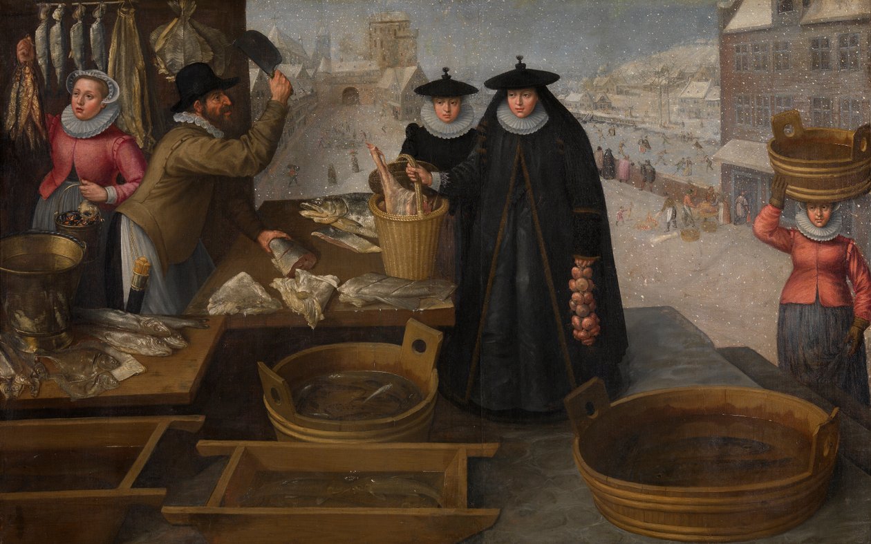 Fischmarkt von Frederik Valckenborch