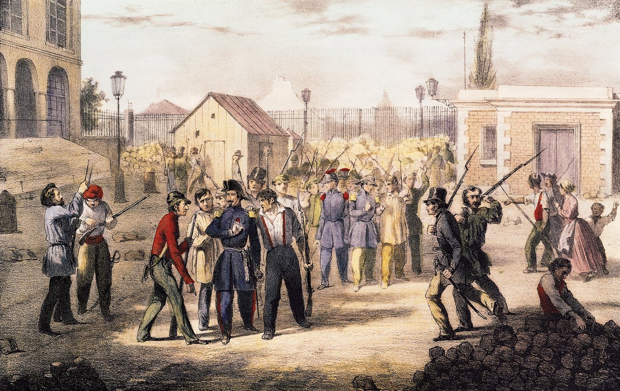Angriff auf die Barriere Fontainebleau, 25. Juni 1848 von French School