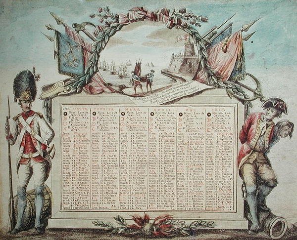 Kalender für 1780 von French School